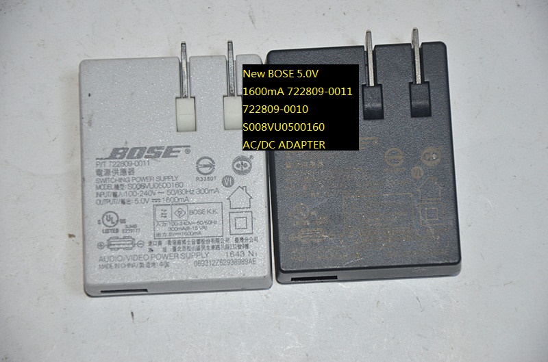 New BOSE 722809-0011 722809-0010 S008VU0500160 5.0V 1600mA AC/DC ADAPTER POWER SUPPLY